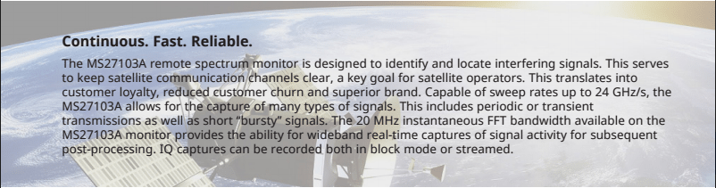 Anritsu MS27103A - Satellite Signal Monitoring