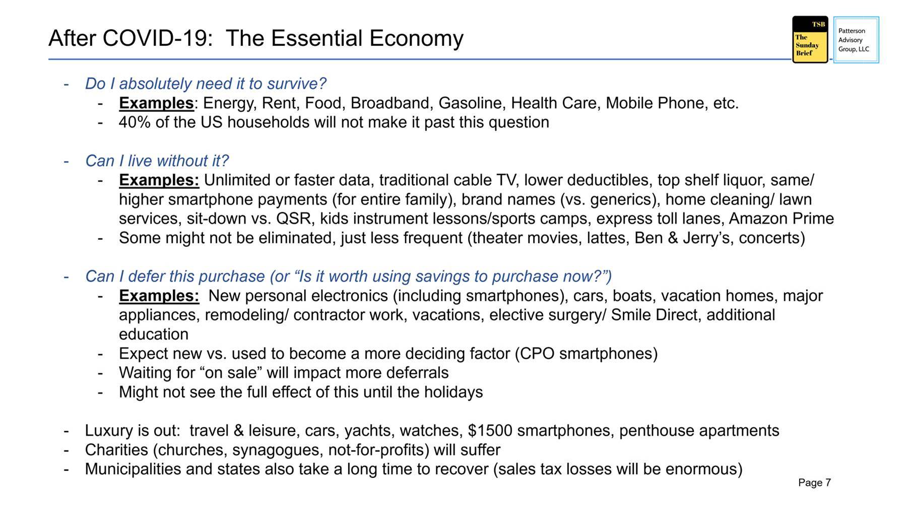 The Sunday Brief: The essential economy's impact to the telecommunications industry