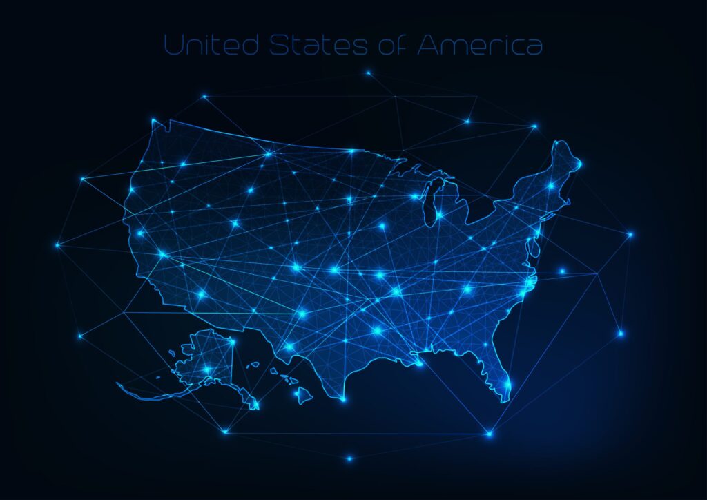 US map network united states