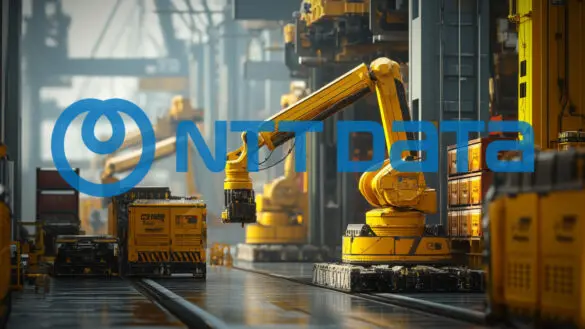 Background image: 123rf private 5G physical AI IoT NTT Data